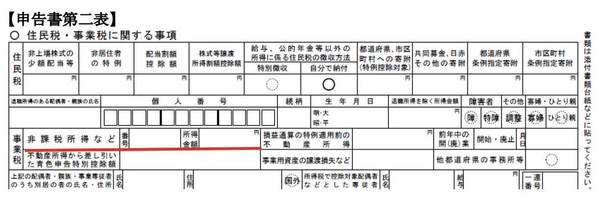 申告書第二表